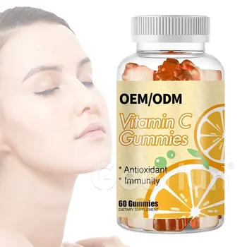 Custom Logo Vitamin Skin Brightening Whitening Gummies Booster Immune Collagen Vitamin C Gummy