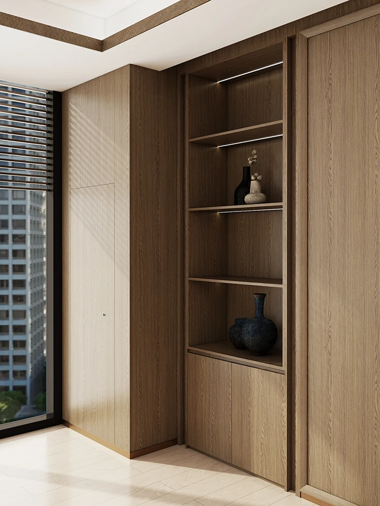 Melinco Extendable Living Room TV Cabinet and Home Bar Feature Wall Set with Color-Matched Interior Doors Customizable Cabinet