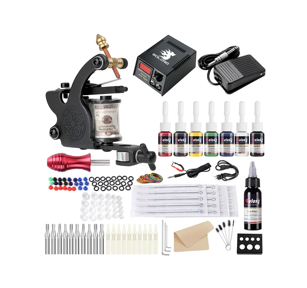 Source Solong Tattoo 7 Color Inks Permanent Tattoo Kit Complete on  malibabacom