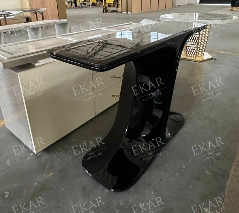 product modern lauren black gold marble console luxury entryway elevator for living room or hotel decoration-64