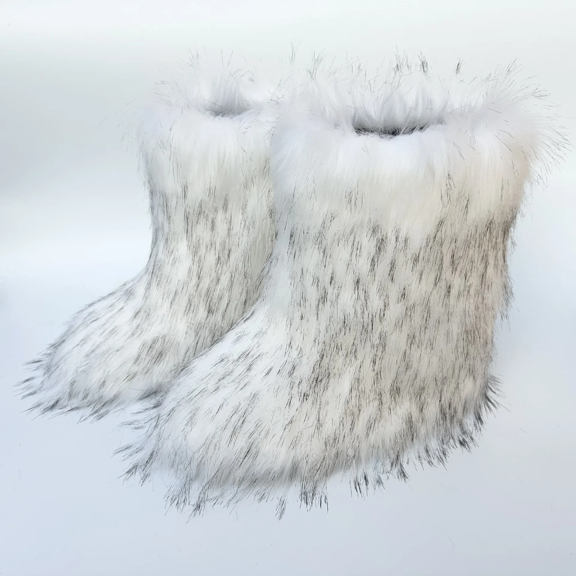 Autumn And Winter Women Fluffy Faux Fox Fur Boots Ladies Plush Warm Snow Boots Multicolored Fashion Winter Short Boots - Image 4