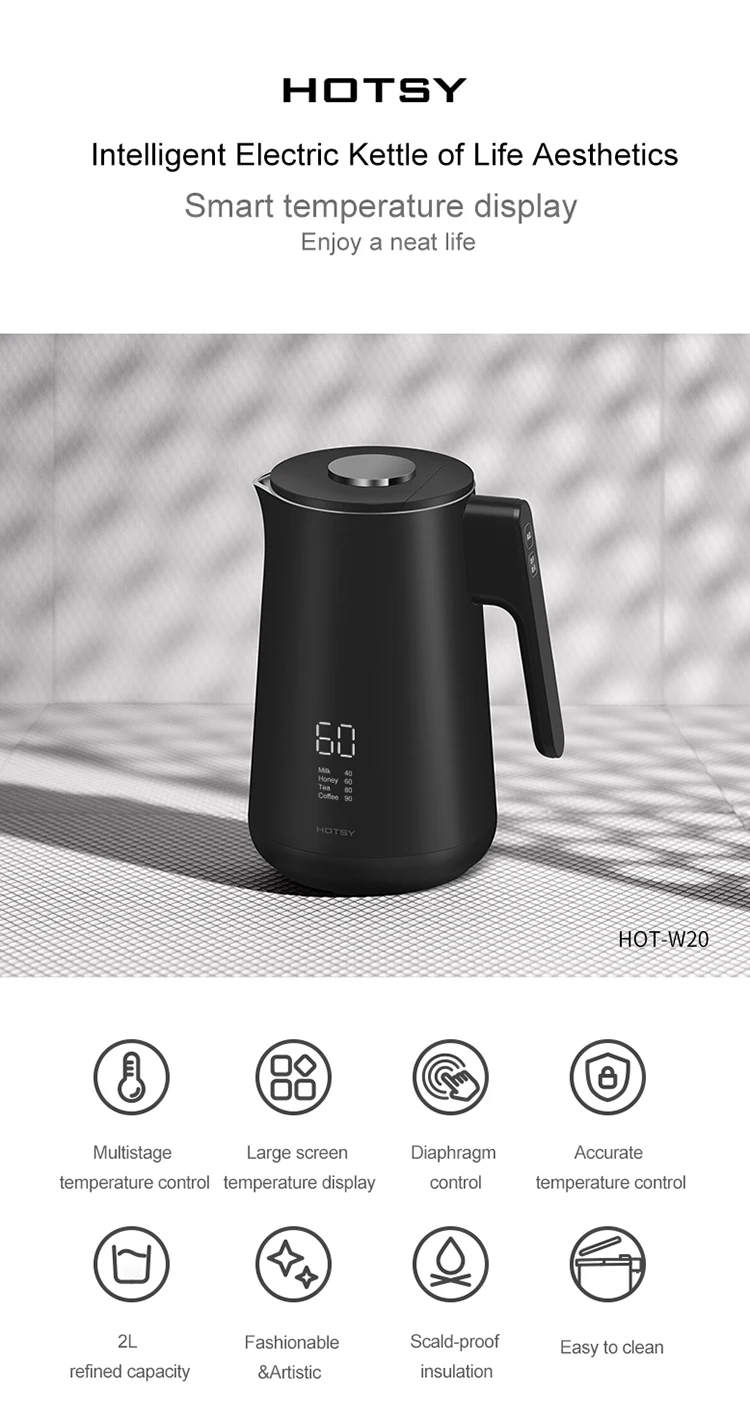 Source HOTSY electric kettle with temperature display wifi kettle  rechargeable kettle on m.