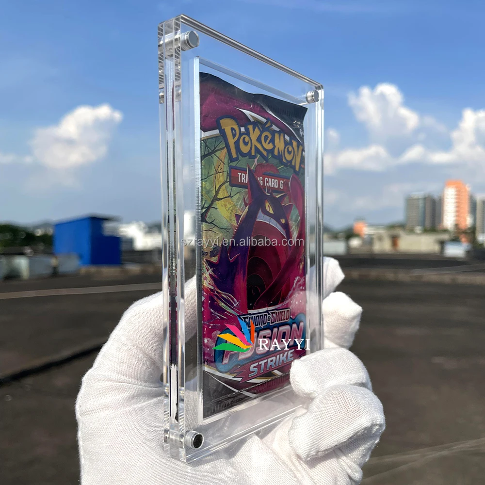 RAY YI UV Resistance Magnet Acryl Pokemon Storage Card Yugioh Packs  Magnetic Acrylic Single TCG Booster Pack Display case