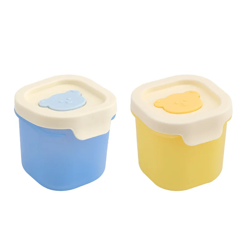 Mini Silicone Baby Food Box with Plastic Lid for Kitchen Storage Ice Tray and Children's Sealed Food Packaging