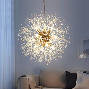 Factory Price Bedroom Hanging Lamp Home Decorative Luxury Modern Dandelion Crystal Chandelier Light