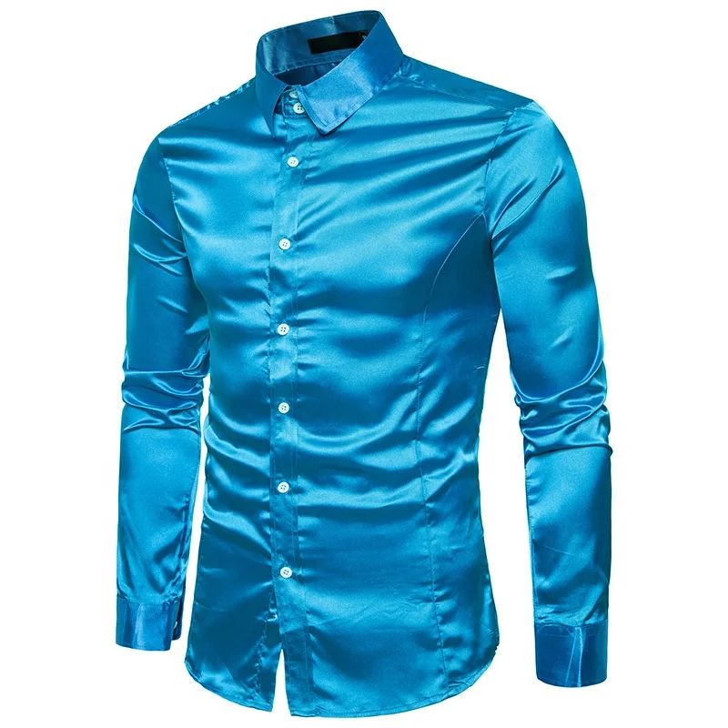 slim fit dress slacks Ferrecci Men's Satine Hi-1019 Blue & Gold Tone Paisley Button Down Dress  Shirt