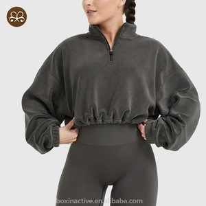 Best Selling Winter Soft Fleece Pullover Oversized Custom Women's Crop Sweater