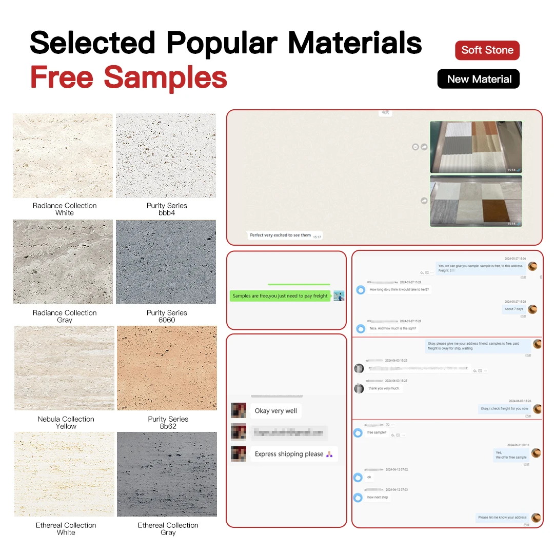 Free Samples Travertine Stone Table Texture Design Floor Wall Soft Ceramic Tile Flexible Stone Veneer Stripe