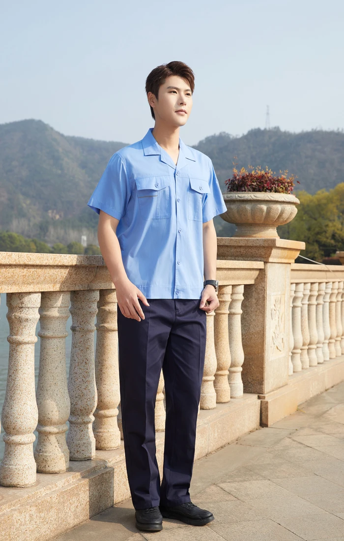 Summer work uniform set men thin long short-sleeved site workshop labor protection work clothing set