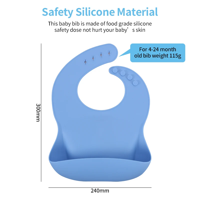 Baby Bibs Wholesale Customized Waterproof Bib Bpa Free Adjustable Easy