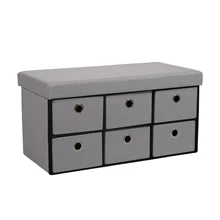 Customized Factory Wholesale New Storage Ottoman with Drawers Storage Ottoman Hot Long Bench with Drawers