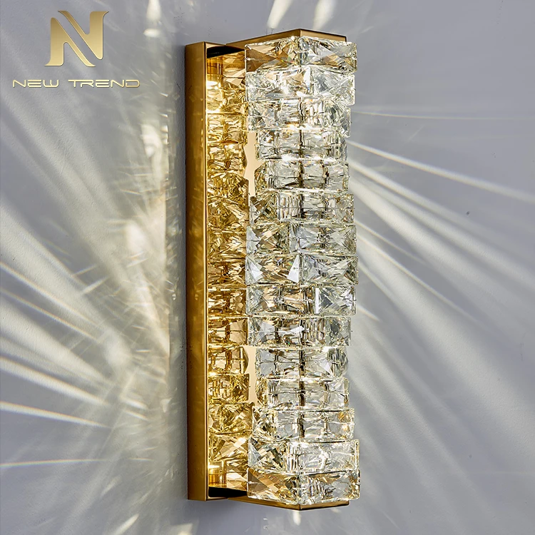 WFT8459 Luxury Design Living Room Dining Room Staircase Corridor Modern LED Crystal Indoor Wall Lamp