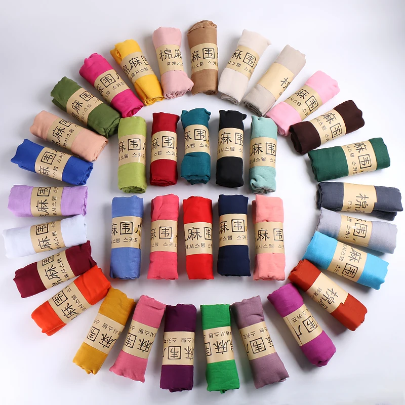 Factory Wholesale Solid Color Scarves Promotion Gift Cheap Shawls Viscose Hijab Scarf for Woman