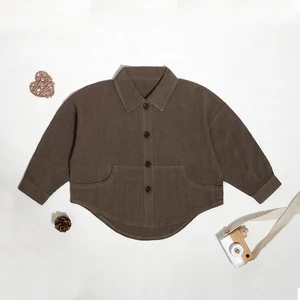 Latest China New Model Fashion Baby Boy Shirts Long Sleeve Linen and Rayon Casual Spring Kids Clothing Tops