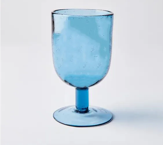 Custom Short Stem Colored Glass Juice Cup Restaurant Drinkware Red Wine Goblet