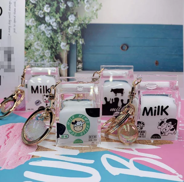 hot sale mini milk box keychain