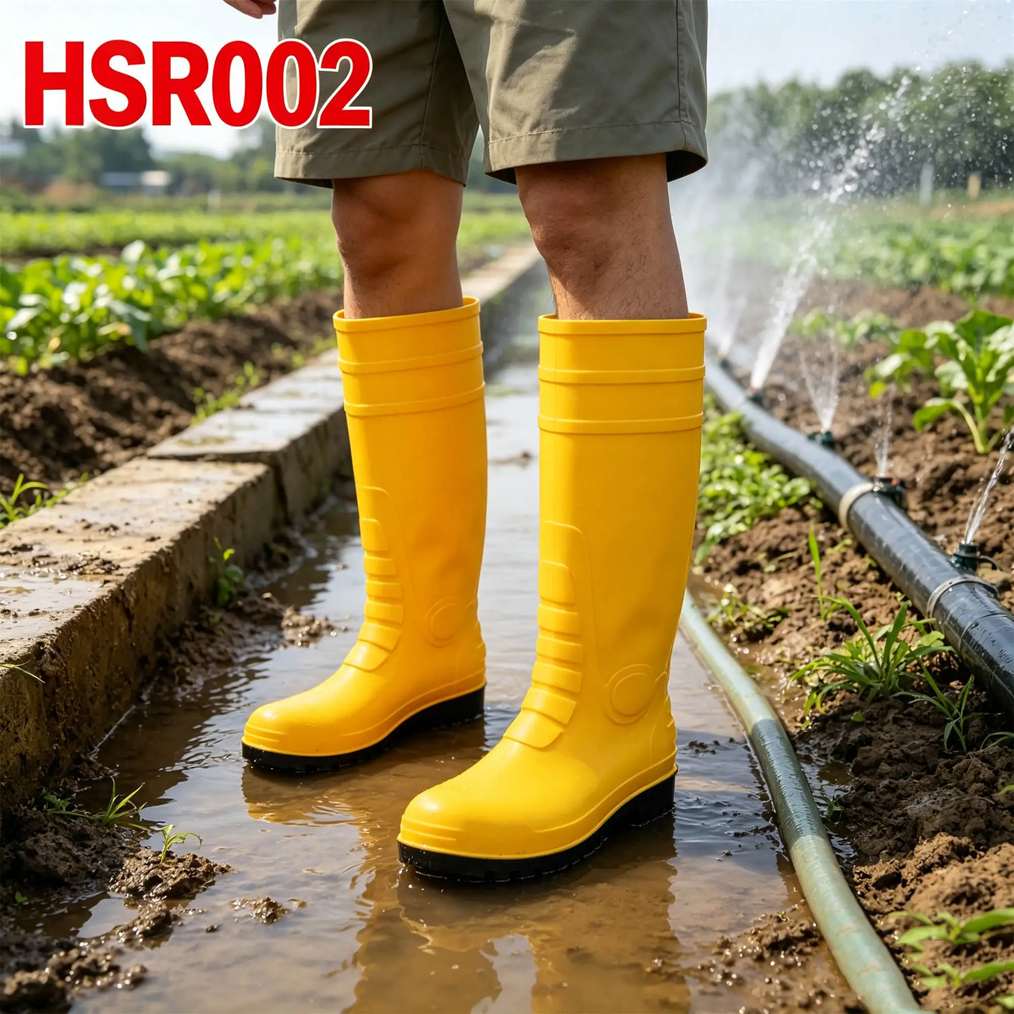ZYF,Landscaping Multi Colors Available High Cut PVC Rain Boots Monsoon Season Water Proof Easy Clean SRC Farm Boots HSR002