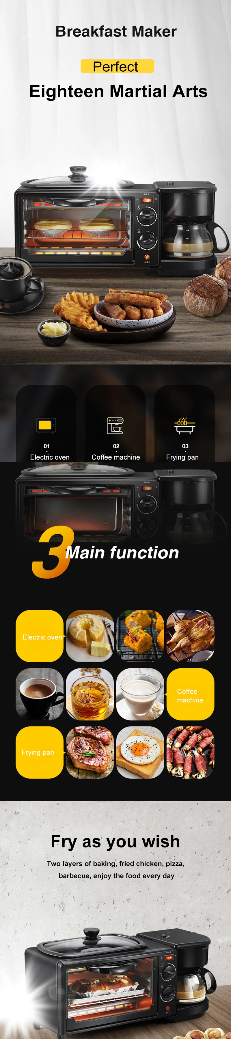Tostadora Multifunción,Centro De Desayuno Con Plancha Para Horno Tostador Y  Cafetera Negra - Buy El Desayuno De,El Desayuno De Tostadora,Multipropósito  El Desayuno Product on Alibaba.com