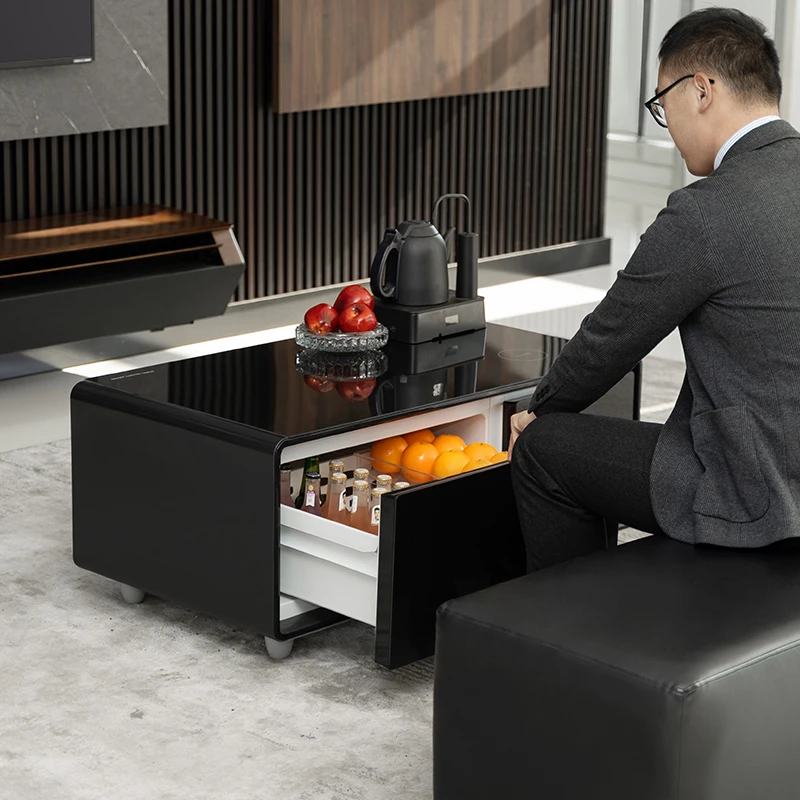 Apartment Refrigerator Party Tea Table Fridge Mobile Phone Charging Smart Coffee Table Music Fridge Table Smart Furniture