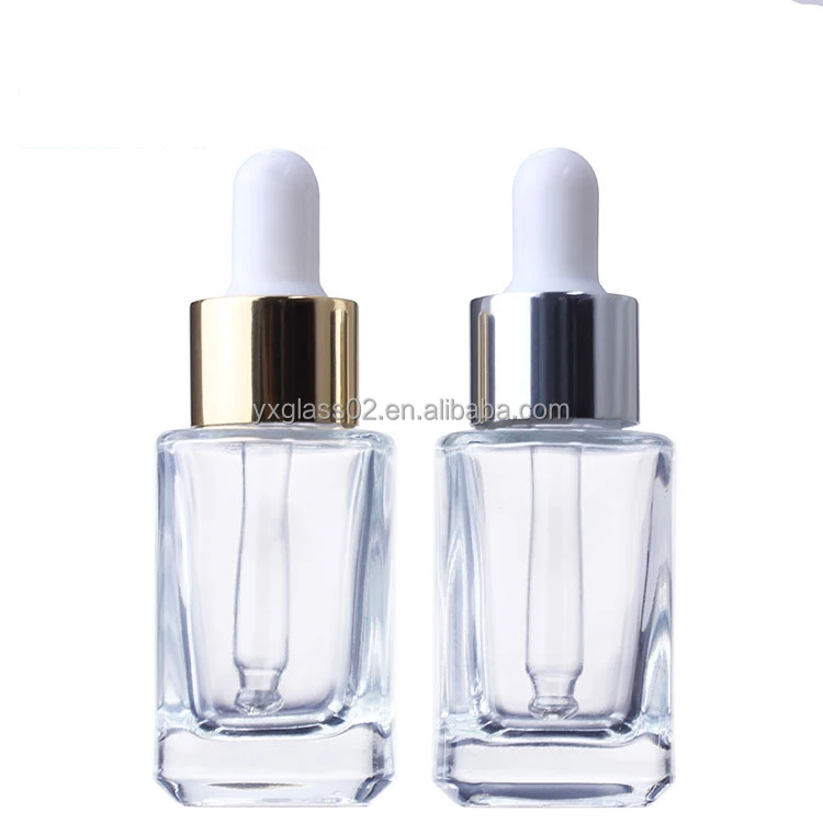 Essential oil glass bottle Square Serum glass Dropper Bottle skincare cosmetic glass dropper container manufacture