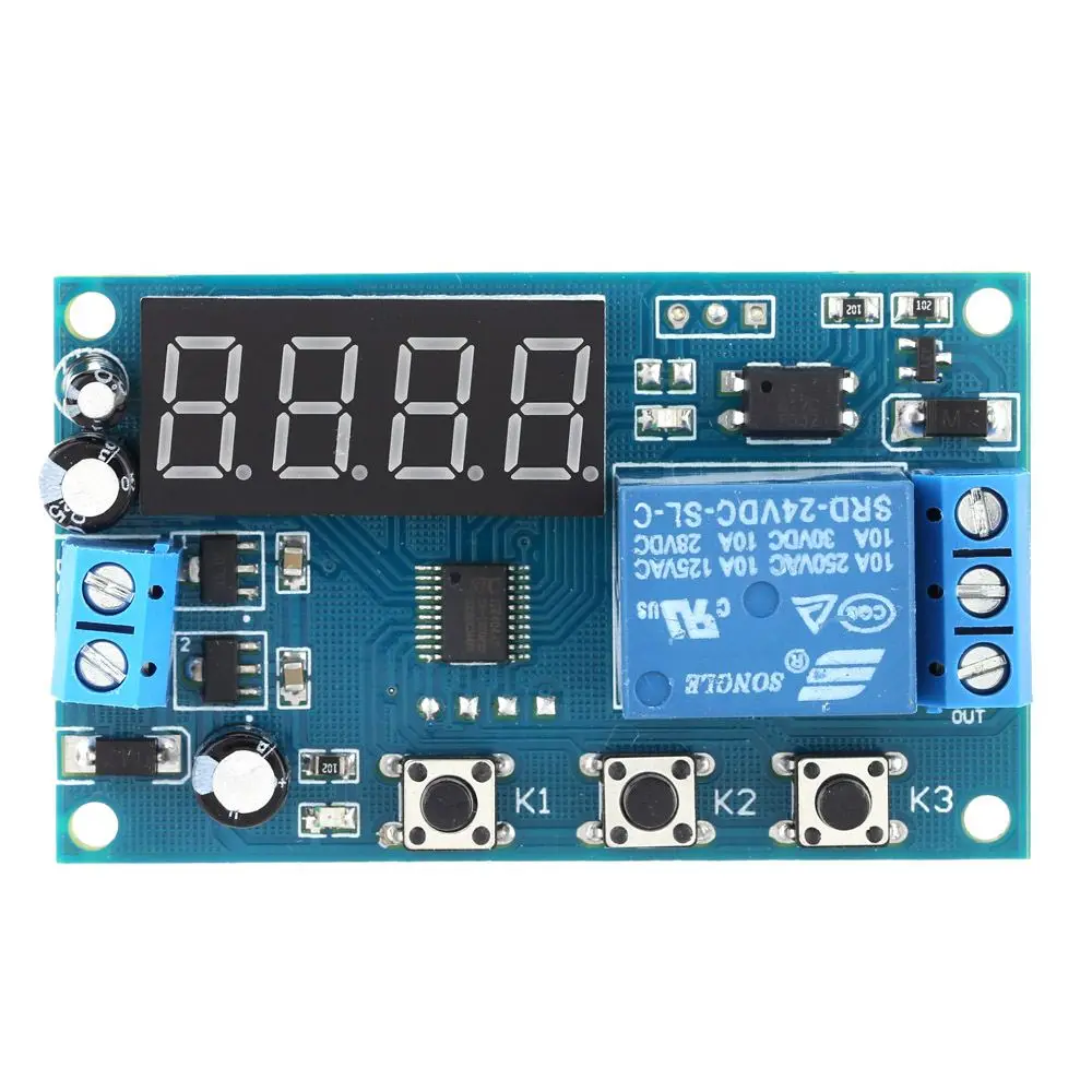 4 digit Multifunction DC 5 12 24V Cycle Delay Timer Relay on/off Switch Module 