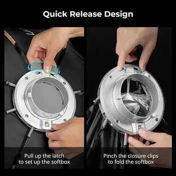 SmallRig 35"/ 90cm Softbox LA-O90 Quick Release Octagon Soft Box Softbox for Bowens Mount - 4633 detail image