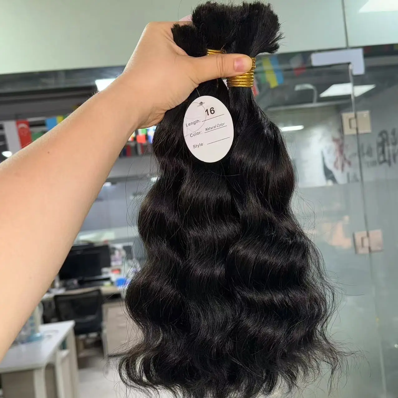 Indian Wavy Raw Bulk Hair - Natural Wave & Curly Extensions