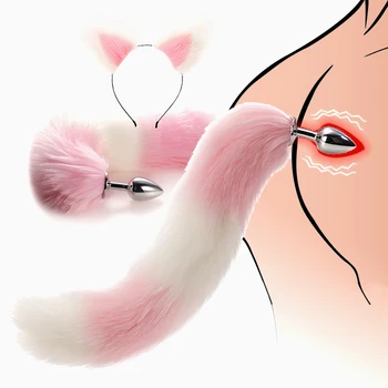 Sex Toys Anal Plug Tail with juegos para adultos Ears Sexy Dress Up Fox Tail Butt plugs anales produtos eroticos