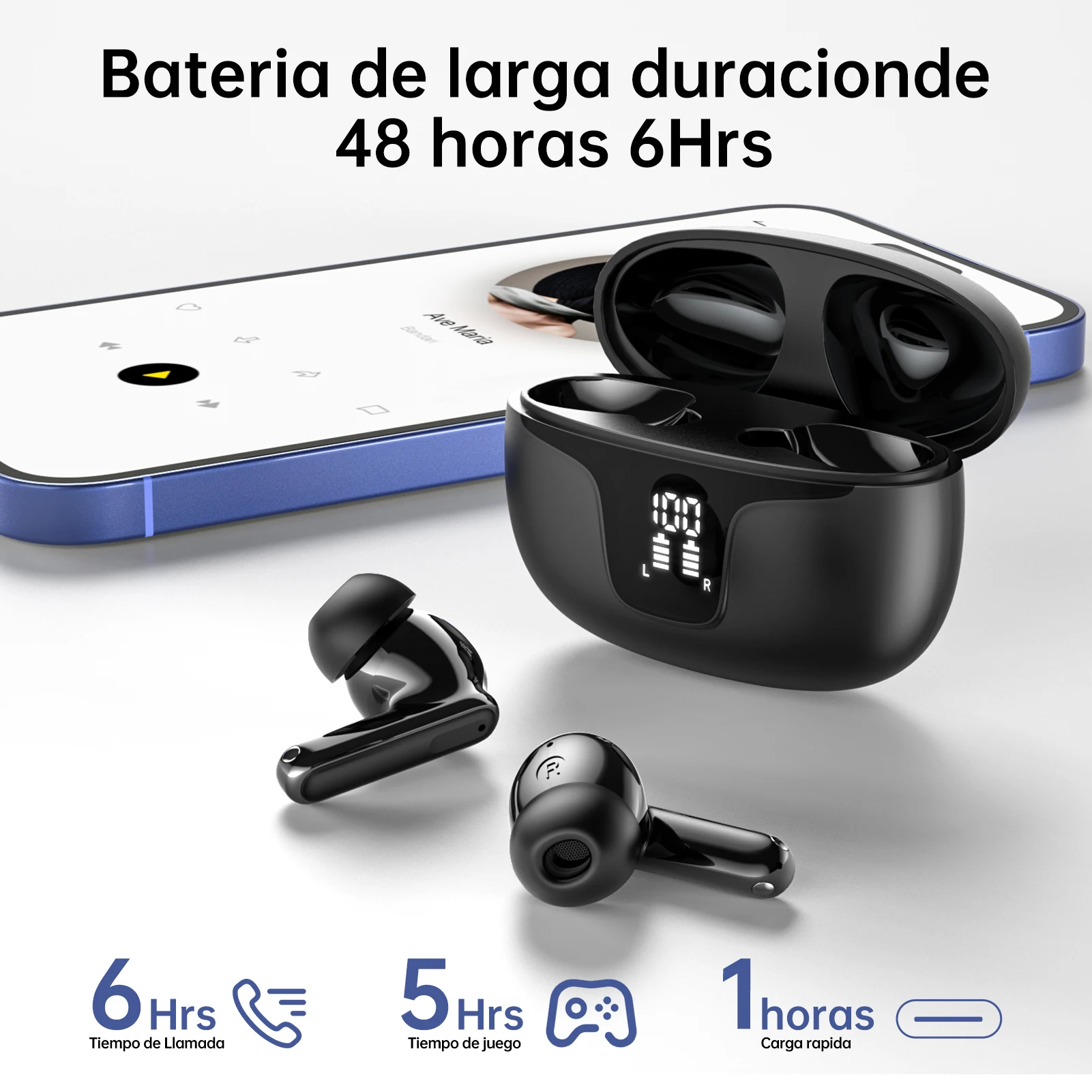 Wireless Earbuds for Bluetooth 5.3 TWS Hi-Fi Stereo Earphones with ANC & IPX4 Waterproof 350mAh Battery JL Chipset for Phone
