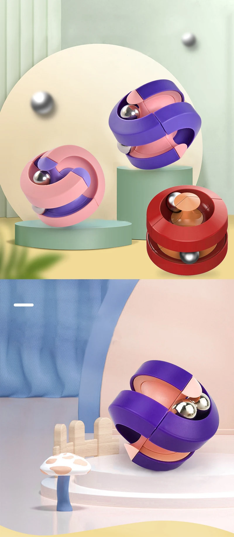 Wholesale Spinning Gyro Fidget Toys Stress Relief Spinner Ball