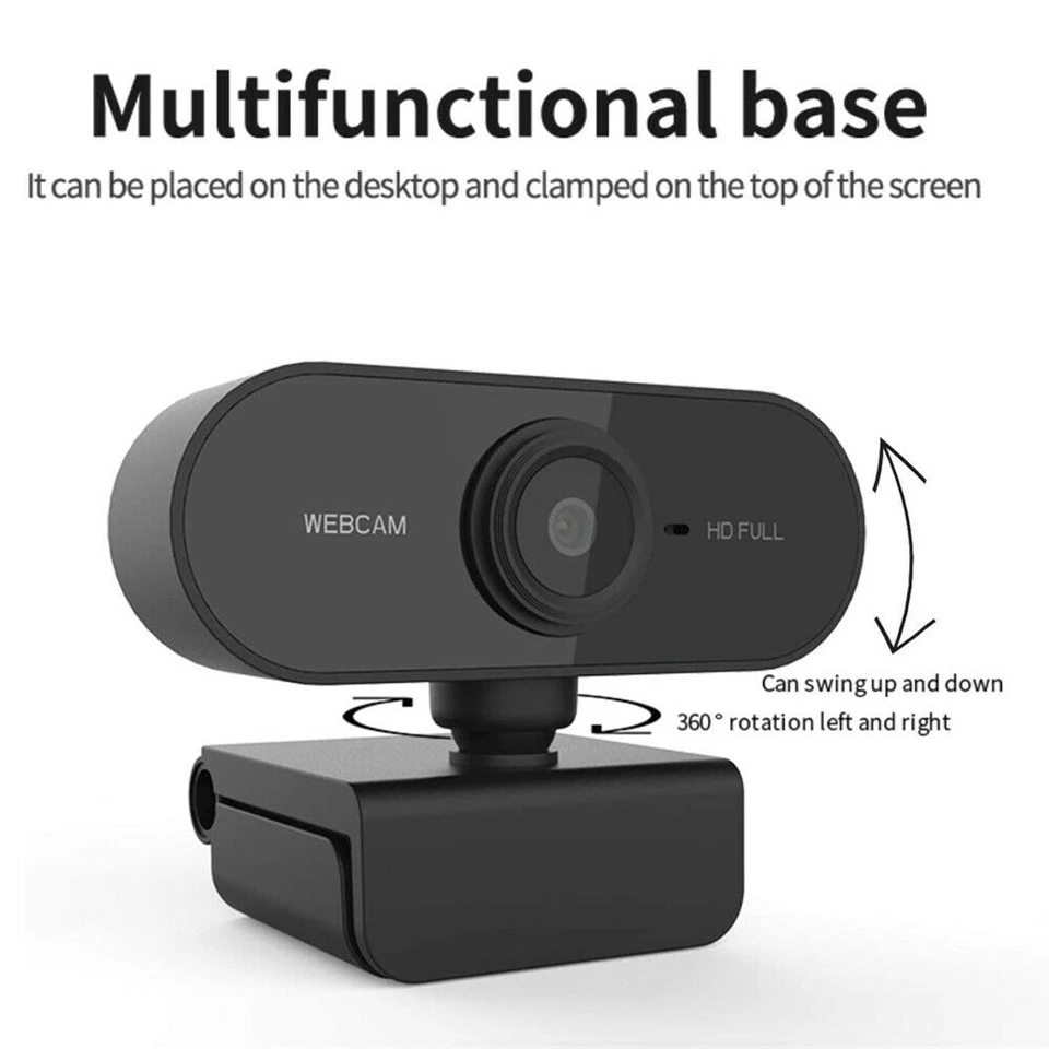 1080P Full HD Mini Webcam with Microphone,Laptop Desktop Computer USB Web Cam Camera Gamer Live Video Call Conference Streaming