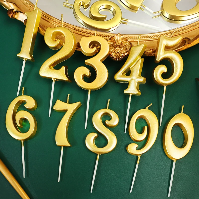 Hot Sale 09 Birthday Candle Party Supplies Birthday Decoration Gold