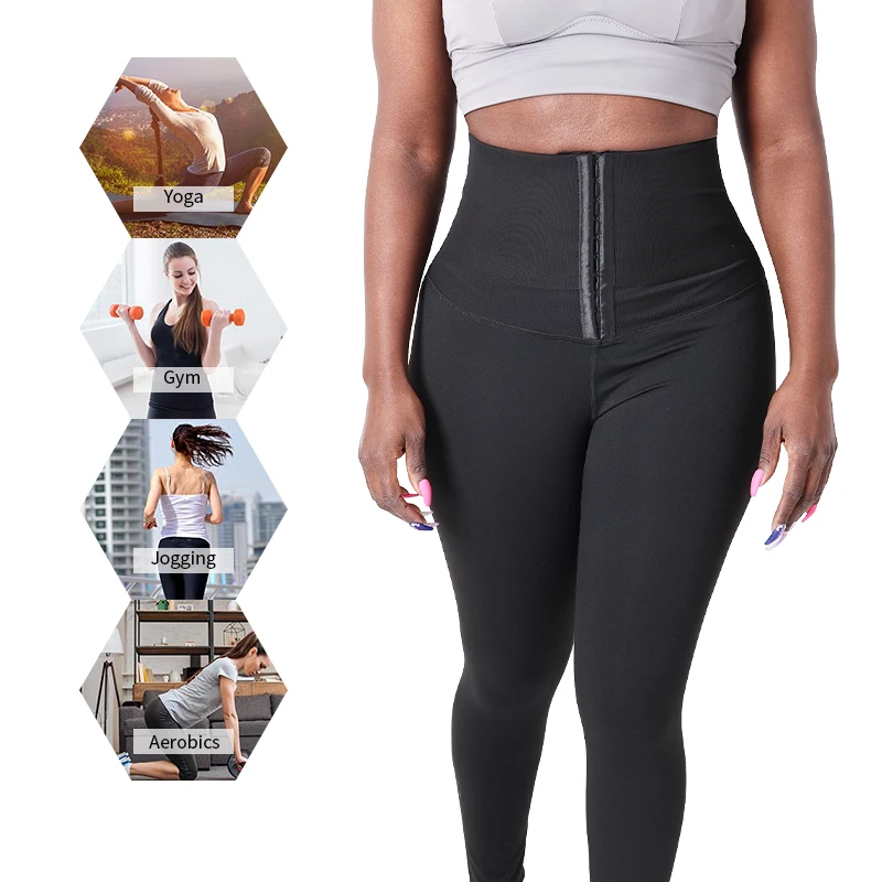 Custom Logo Waist Trainer Leggings High Waist Yoga Pants Gym Leggings