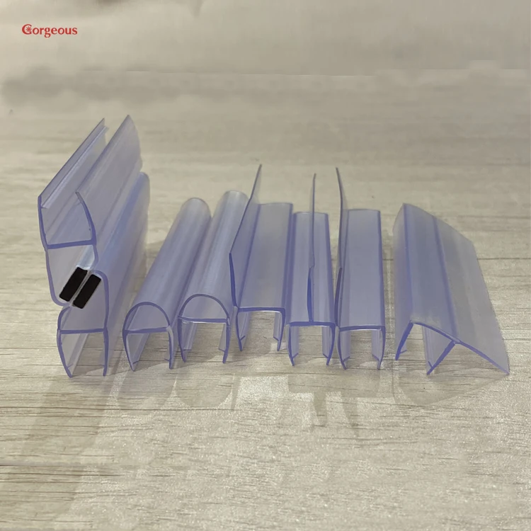 Silicon Rubber Profile Sealing Weather Magnet Shower Water Enclosure Magnetic Plastic Partition Strip Glass Seal for Glass Door