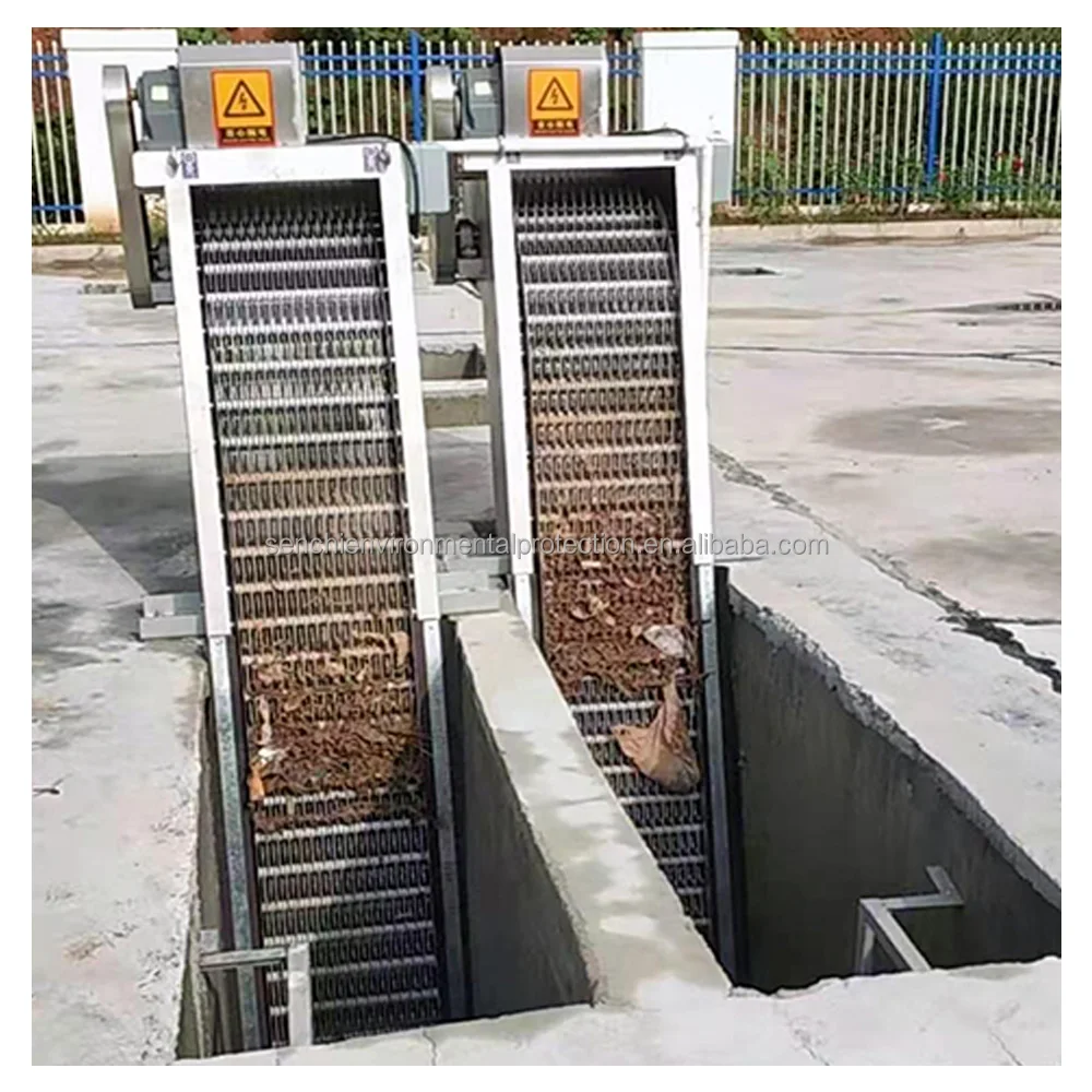 Senchi Footprint Auto Inclined Automatic Drum Screen with Gearbox Stainless Steel 1 Year Warranty for Wastewater Treatment