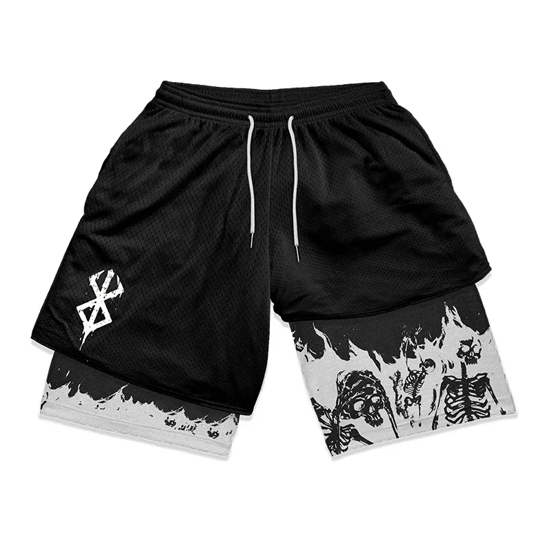 Gym Shorts For Men Active Athletic Compression Shorts Anime Berserk 2