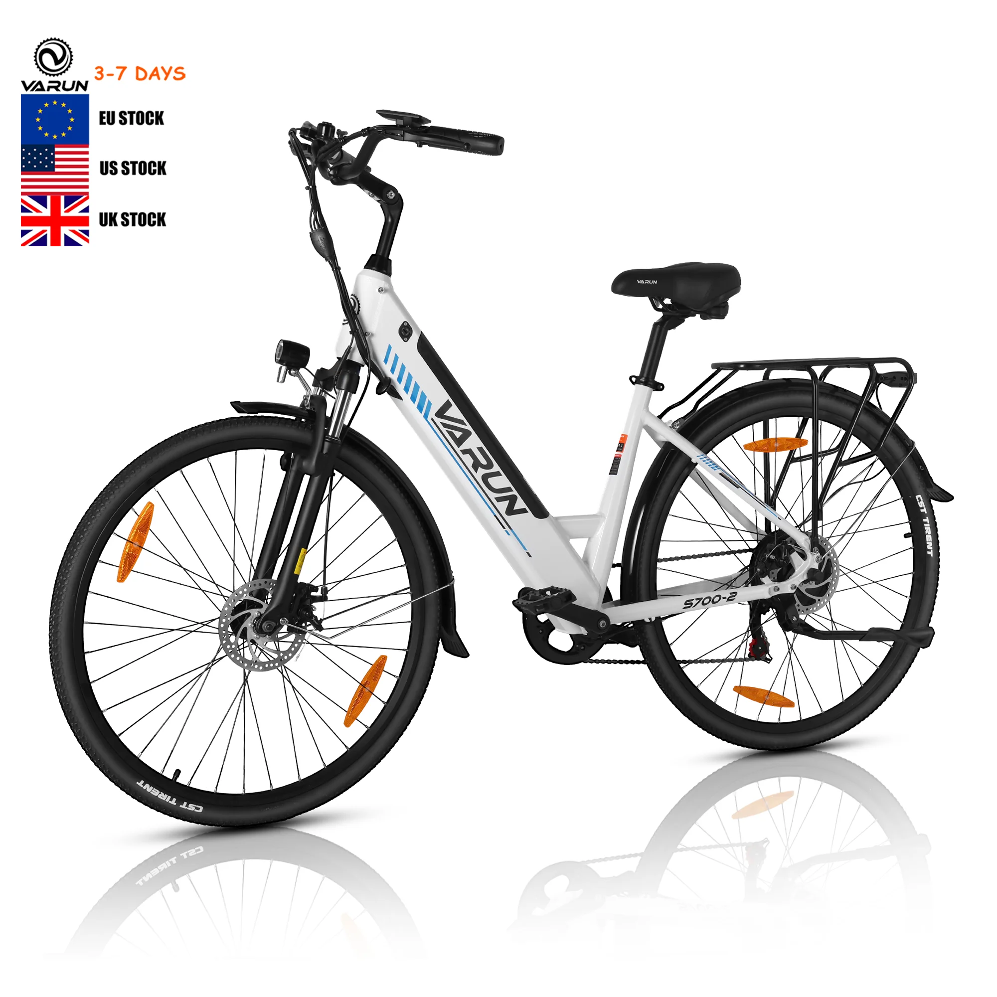 Low Step-Through Aluminum Electric Hybrid Bike 700C 500W City EBike 48V 10.4AH EU UK Warehouse Intergrated Electric Bicycle