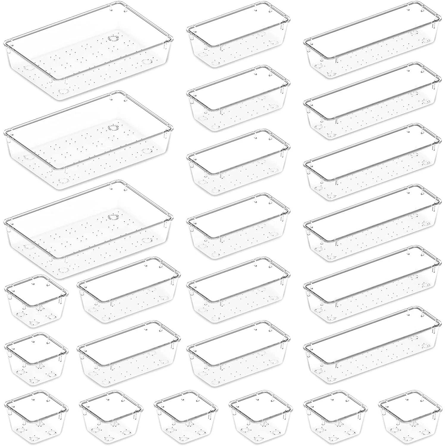 Vtopmart Set di 9 organizer per cassetti, organizer per cassetti da