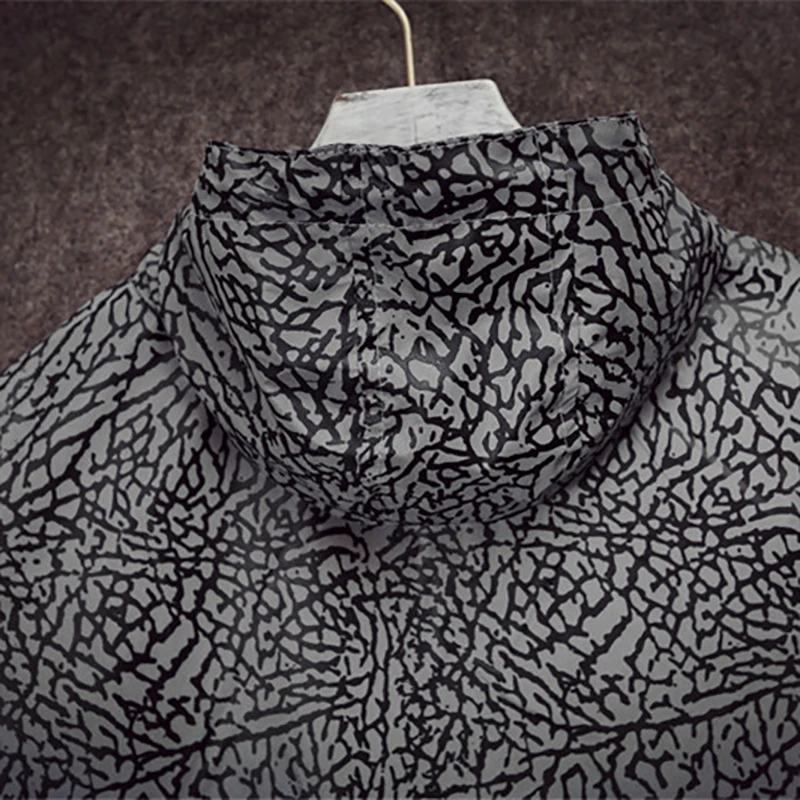 Custom Irregular Pattern Jacket Man Waterproof 3M Reflective Windbreaker Jackets for Men