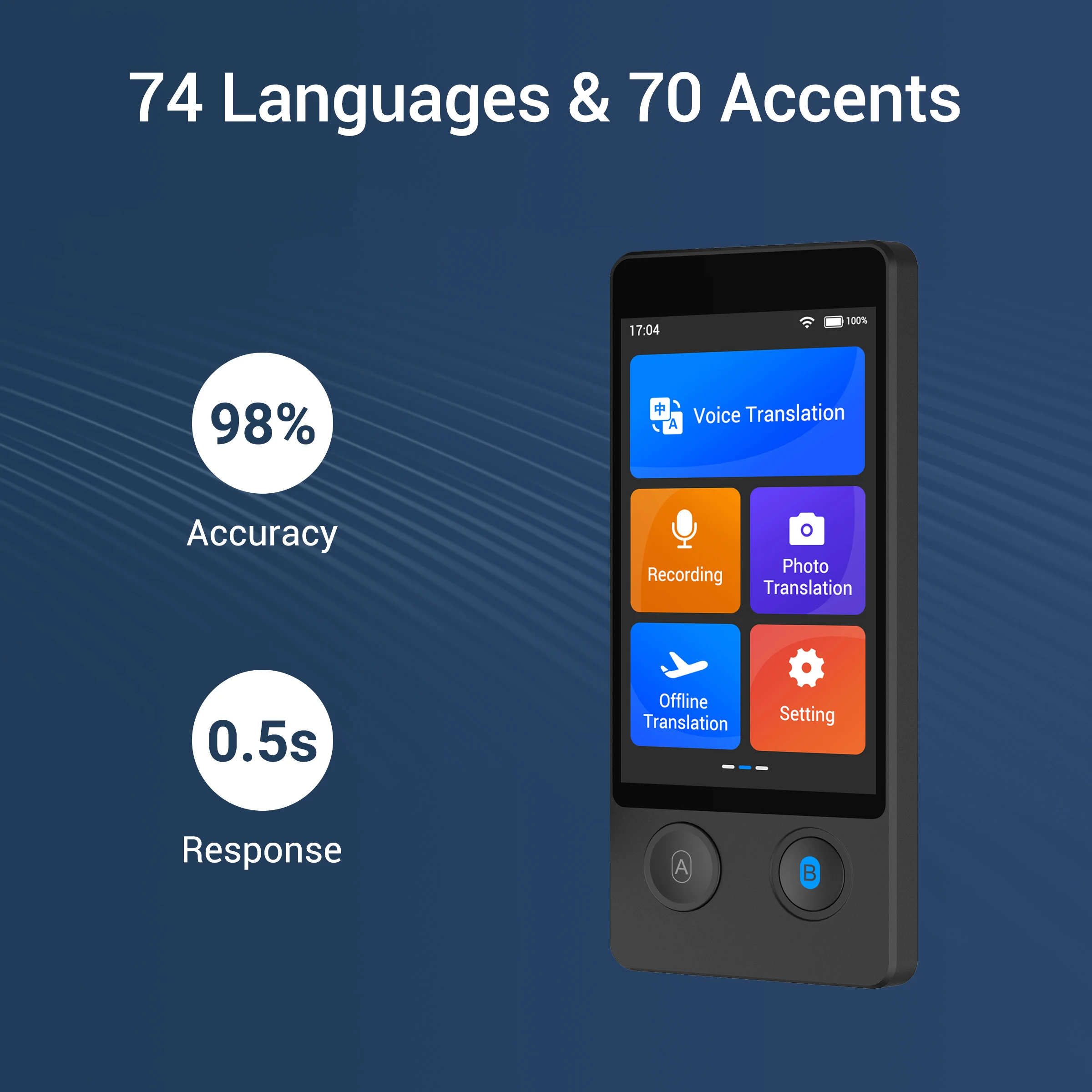 Wooask W12 Speech Translator - Real Time Language Translation