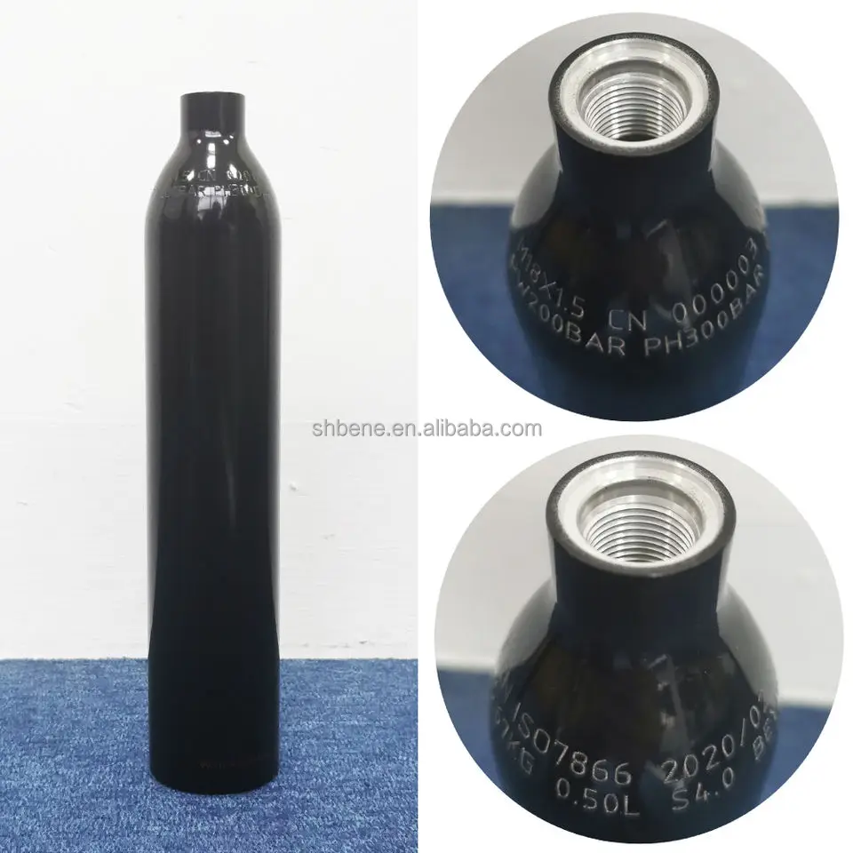 5/8 "-18unf Paintball D'air Pcp Réservoir Cylindre 3000psi/207bar 0.38l