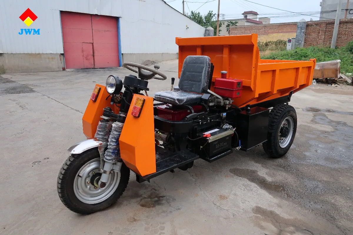 Jinwang trik Diesel tikper truk roda tiga kecil pengangkut transportasi  bawah tanah untuk Peru Chili dan Ekuador