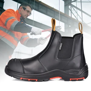 JIANKUN Slip-On Chelsea Mining Work Boots | EN ISO 20345 S3 / ASTM Electric 18kV | Slip Resistant