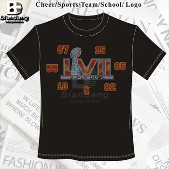 Free Custom NFL Team Rhinestone Transfer Design Customized Competition Logo Rhinestone Transfer for DIY Decoration