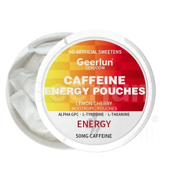Natural Ingredients Nootropic Caffeine Energy Pouches 40mg Caffeine Boost Energy Memory Focus Alpha Energy Pouches