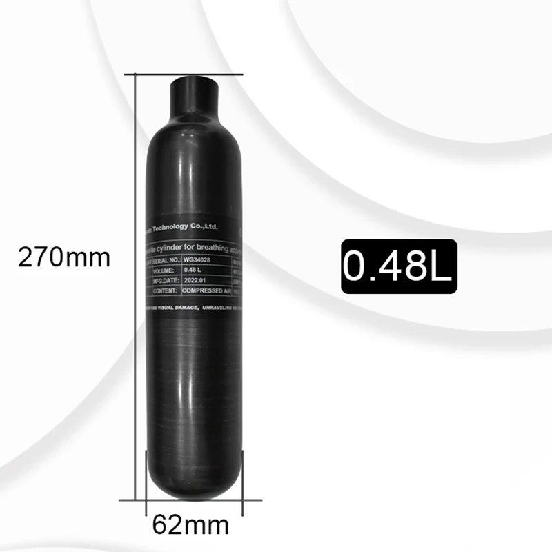 Tuxing 480cc Carbon Fiber Air Bottle 300bar 30mpa Gas Cylinder 4500psi