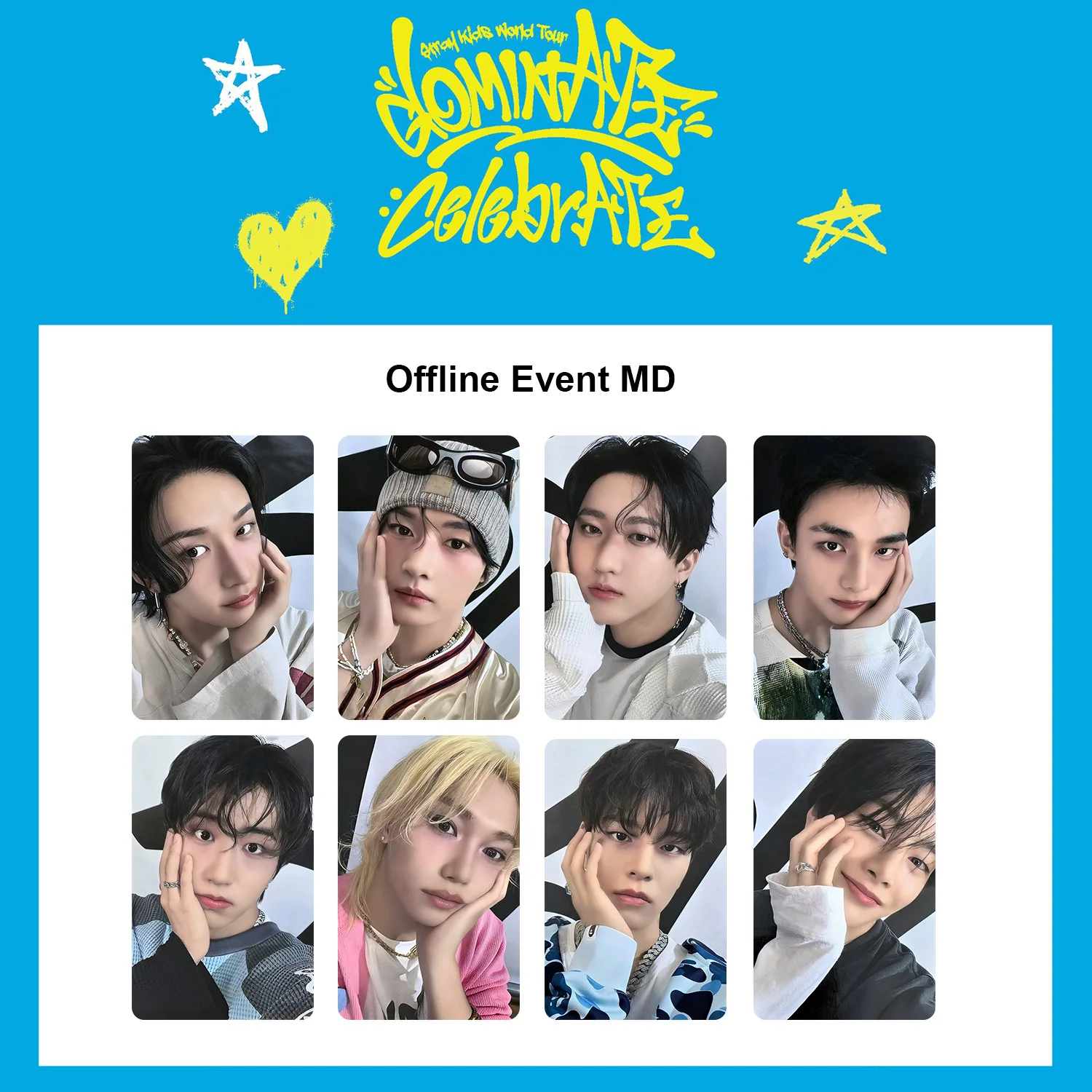 8Pcs/Set Kpop Straykids DominATE CelebrATE World Tour Photocard