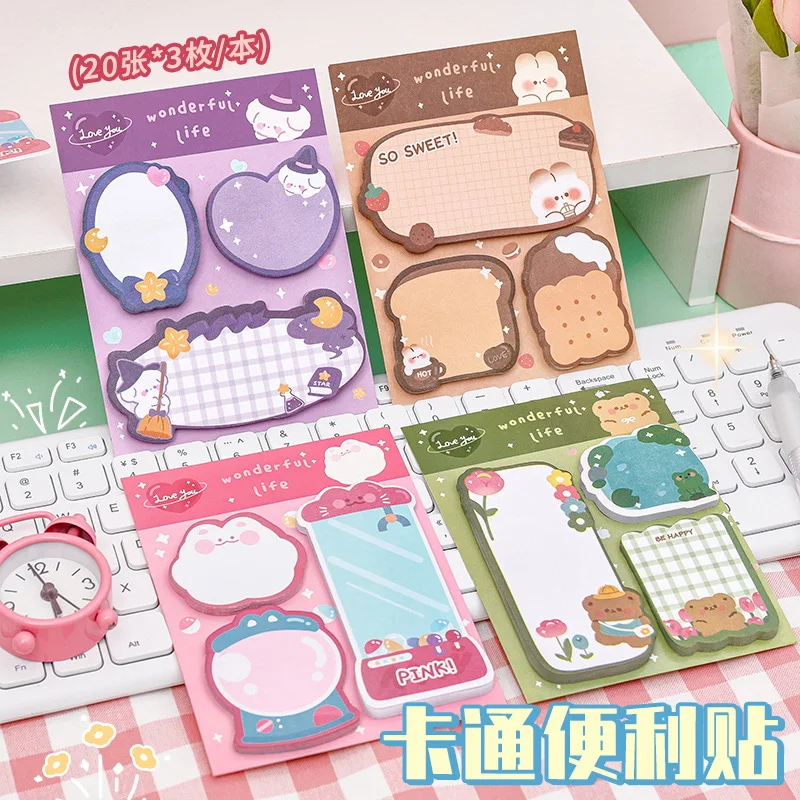 Hot Cute Cartoon Combination Memo Pad Creative Messages Special Shaped ...