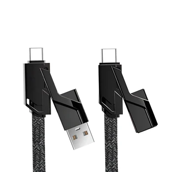 Câble Multi USB C 60W 4-en-1 Pour CarPlay Et Synchronisation De Données [Certifié MFi