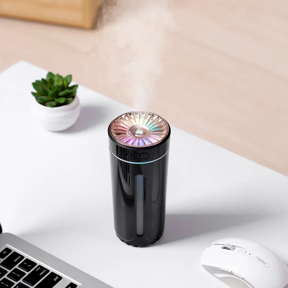 Portable 300ml Humidifier USB Ultrasonic Dazzle Cup Aroma Diffuser Cool Mist Maker Air Humidifier Purifier with Romantic Light